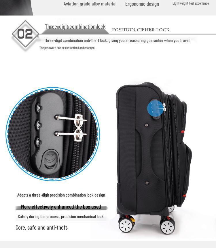 Universal Waterproof Oxford Wheel Carry-On Luggage for Students and Women