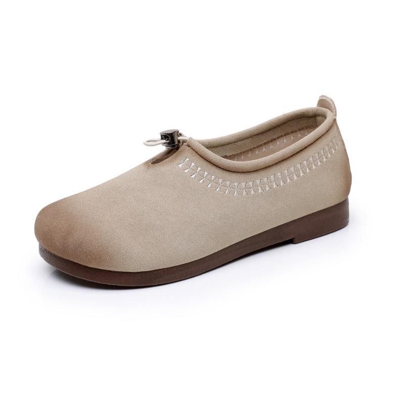 Shoes women's spring new round head retro one-pedal non-slip and wear-resistant lazy shoes versatile fashion single shoes women