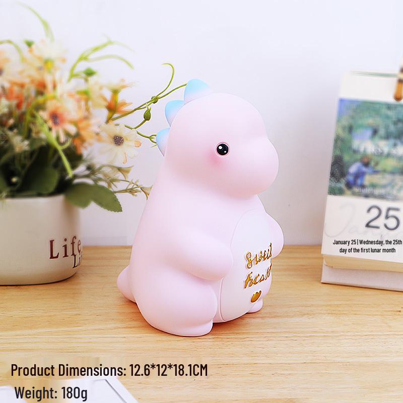 

Dinosaur Money Box for Kids, Cute & Durable, Large Capacity, Deposit & Withdraw, Cartoon Design, Perfect Birthday Gift. Standard