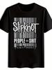 Slipknot Graphic T-shirt - Black Crew Neck Short Sleeve Tee with Bold White Striped Design
