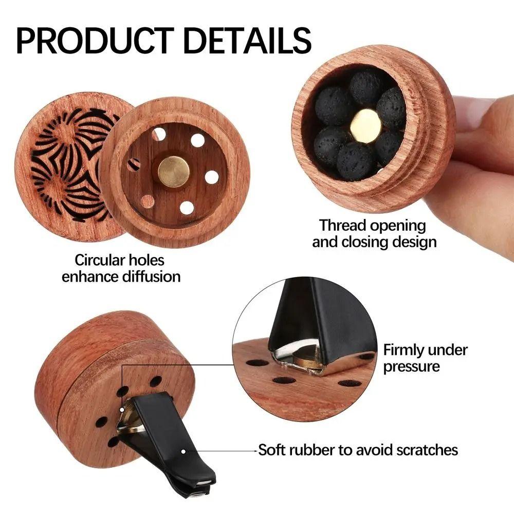 Carved Wooden Car Diffuser Rosewood Car Perfume Clip Car Aromatherapy Clip  Air Vent Ornament
