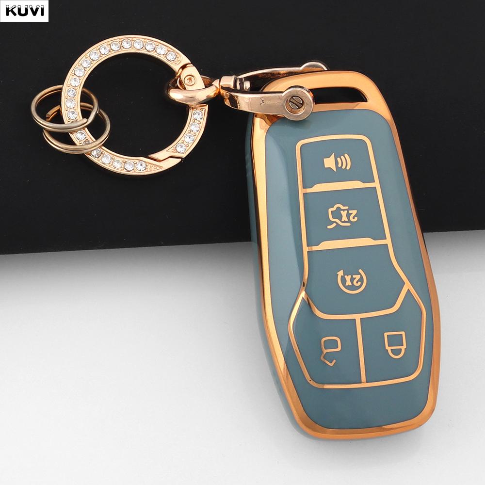 5 Buttons Tpu Car Cover Case Holder Shell Fob Keychain For Ford Explorer Edge Mustang F Series Truck