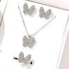 5 Piece Set Women Temperament Personality Versatility Butterfly Zircon Creative Love Necklace Ring Bracelet Earring Accessories