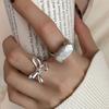 Verstellbare Größe Art Deco Geometrischer Ring Schleife Großer Quadratischer Ring Damen Ins Wind Schlichte Persönlichkeit Leichter Luxus Mode Fingerring