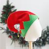 Caps of Santa's Assistant Plush Made Red & Green Hats with Curled for Peak Christmas Costume Accessories