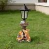 Handbemalte Harz-Outdoor-Figur Licht Solar-Landschaftsdeko-Licht Rasenornament