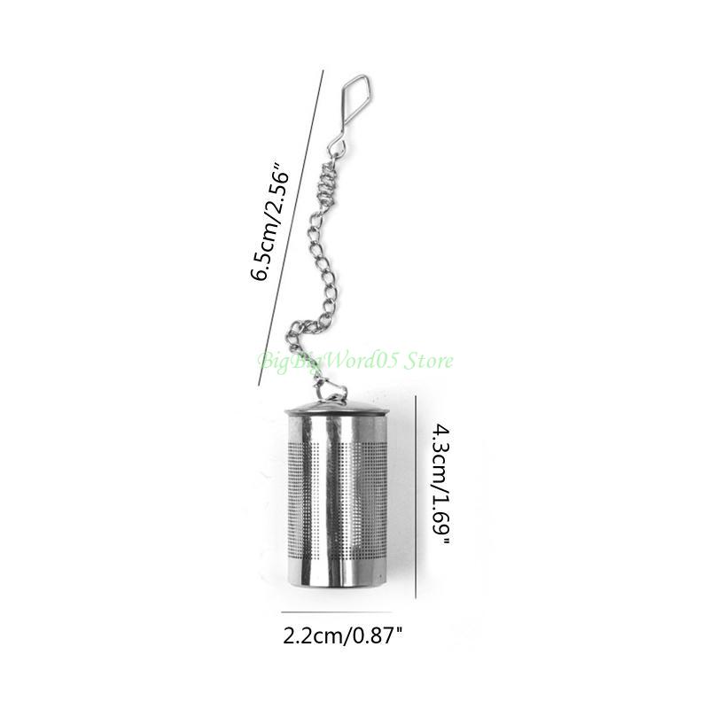 24TE Tea Infuser Strainer Stainless Steel Cylindrical Loose Spice Filter Tool