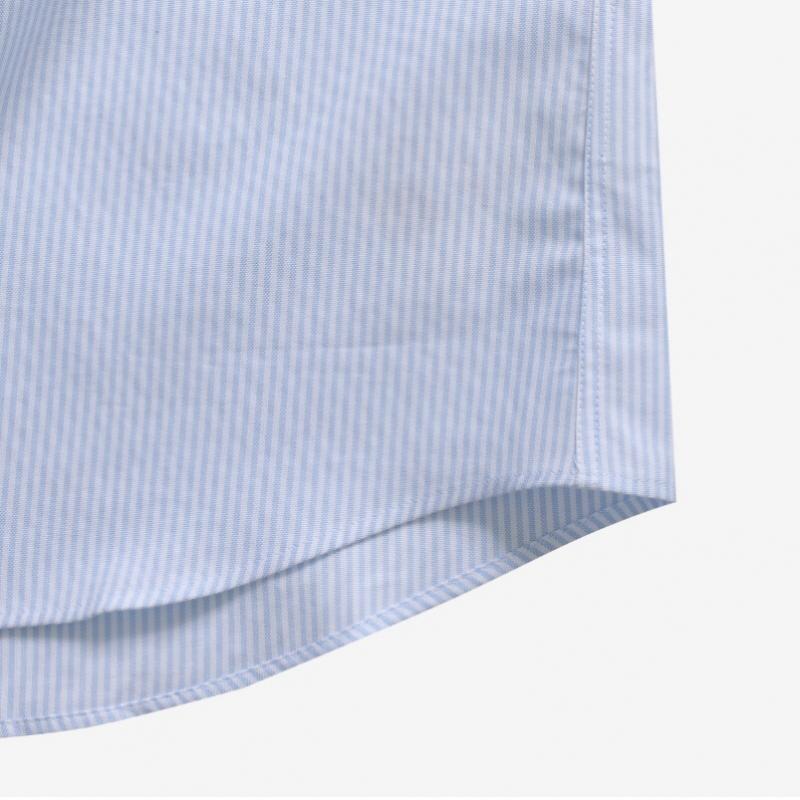 Ami Ami Dequeue Small Heart Logo Stripe Oxford Shirt Bfush063 Co0087 475