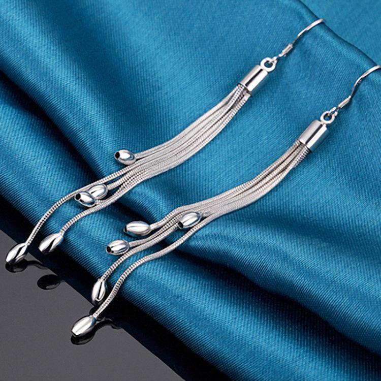 Olive Korean Long Tassel Earrings - European & American Fashion Jewelry