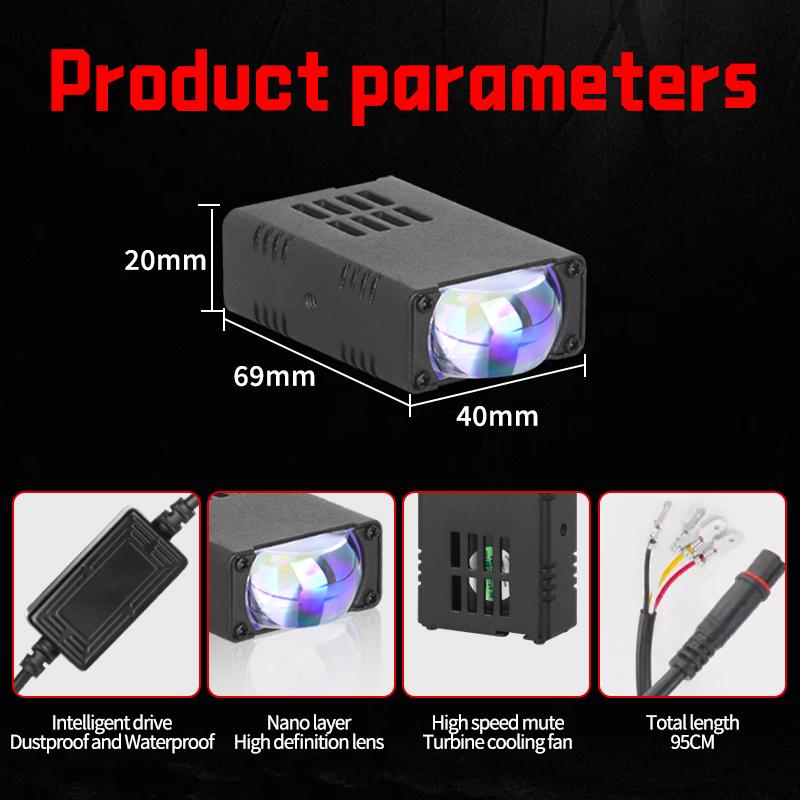 2PC Car Grile LED Light Pods Car Front Headlight 180W Motorcycle ATV UTV Projector Lens Car Fog Offroad 38000LM with Fan 10V-36V