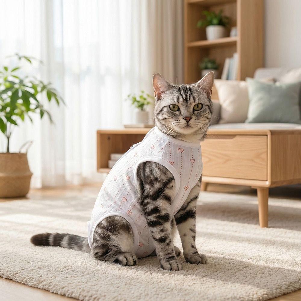 Soft Material Cat Recovery Clothes Breathable Fabric Cat Protective Vest  Weaning Period