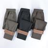 Middle-aged and Elderly Women's Pants, Mother Pants, Autumn and Winter Loose Plus Velvet, Old Lady Pants, Elastic Waist, Straight