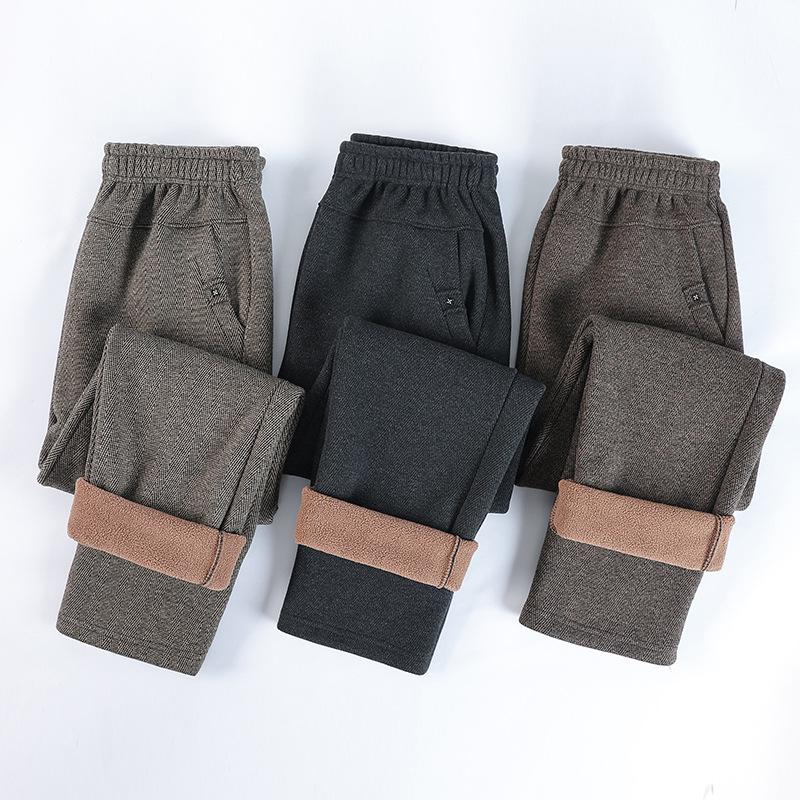 Middle-aged and Elderly Women's Pants, Mother Pants, Autumn and Winter Loose Plus Velvet, Old Lady Pants, Elastic Waist, Straight