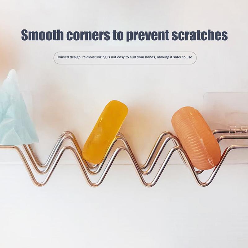 Stainless Steel Ins Style Soap Rack Shelf Kitchen Dish Household Draining Countertop Basin Soap Holder Bathroom Accessories