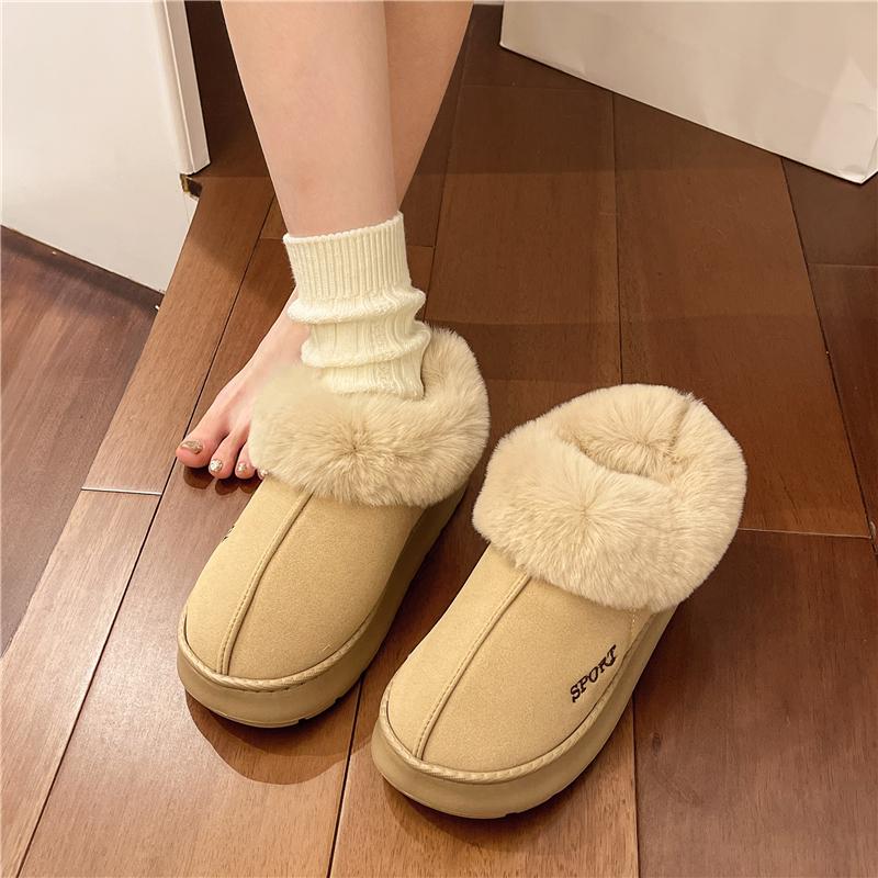 Fashion Women's Winter Fur Shoes Male Ankle Boots Platform Slippers Home Warm Fashion Outdoor Basis Thick Wool Wool Short Boots