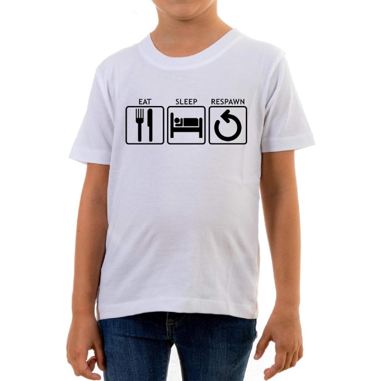 

Reality Glitch Eat Sleep Respawn Kids T-Shirt XXXXXL білий
