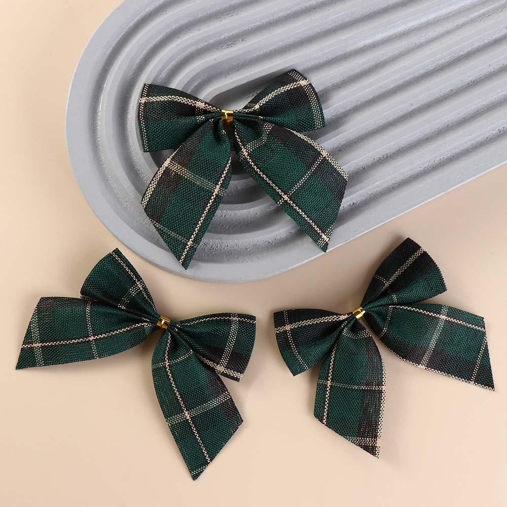 10Pcs/set Various Style Christmas Plaid Bow Plaid Bow Christmas Garland Accessories  Christmas