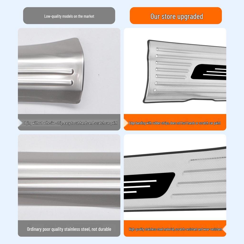 Decorative Door Sill Strips & Rear Bumper Guard for Deep Blue S05 - Stainless Steel Welcome Pedals, Car Accessories