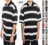 Mens Caltop Sportswear Stripped Short Sleeve Button Up Knit Polo Shirt Unisex T-Shirt