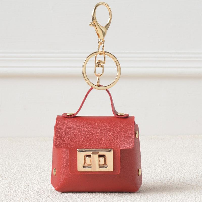 Portable Mini Bag Keychain Light Luxury Fashion Small Bag Pendant Solid Color Earphone Storage Bag Pendant Coin Purse Pendant