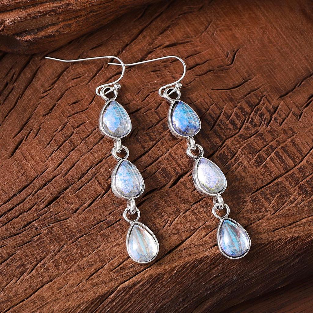 Boucles d'oreilles pendantes bohèmes avec pampilles en zircon - Bijoux polyvalents et colorés