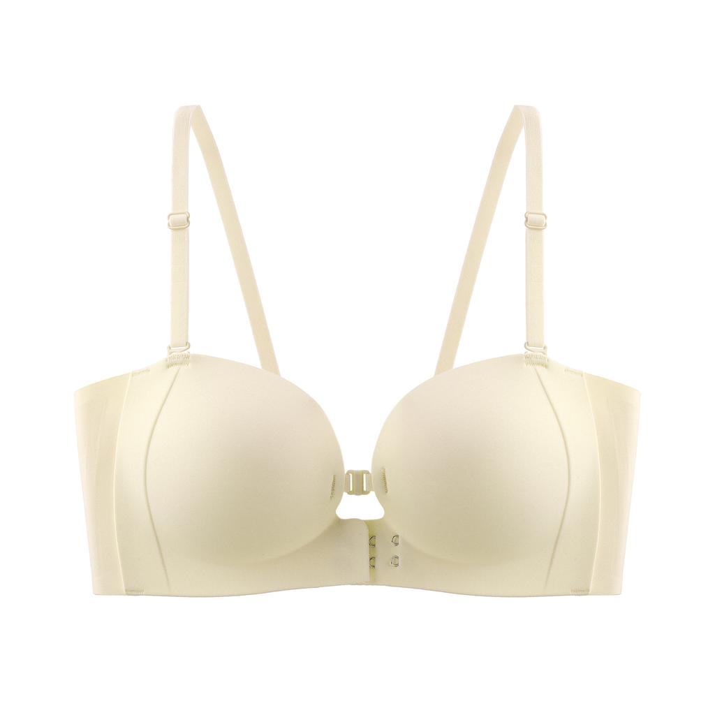 Front Buckle Strapless Non-slip Underwear Women's Small Breasts Gather To Show Great Beauty, Back Cross Belt Hanging Neck Seamless Invisible Bra Cover