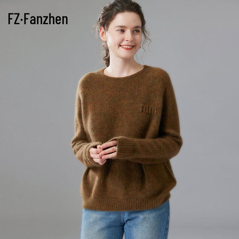 Женский свитер Fanzhen из толстой кашемировой смеси с круглым вырезом One Size