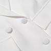 2025 Women's Fashion Double-Breasted Black & White Waist-Cinching Suit Jacket