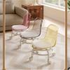 Household Transparent Acrylic Small Stool with Universal Wheel Toddler Stool Lazy Backrest Roller Skating Stool