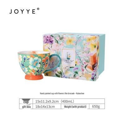 JOYYE Handbemalte Keramiktasse Zwölf Blumen