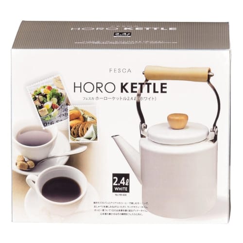 PEARL METAL Fesca HB-930 Enamel Kettle, 2.4L, White, Induction Compatible