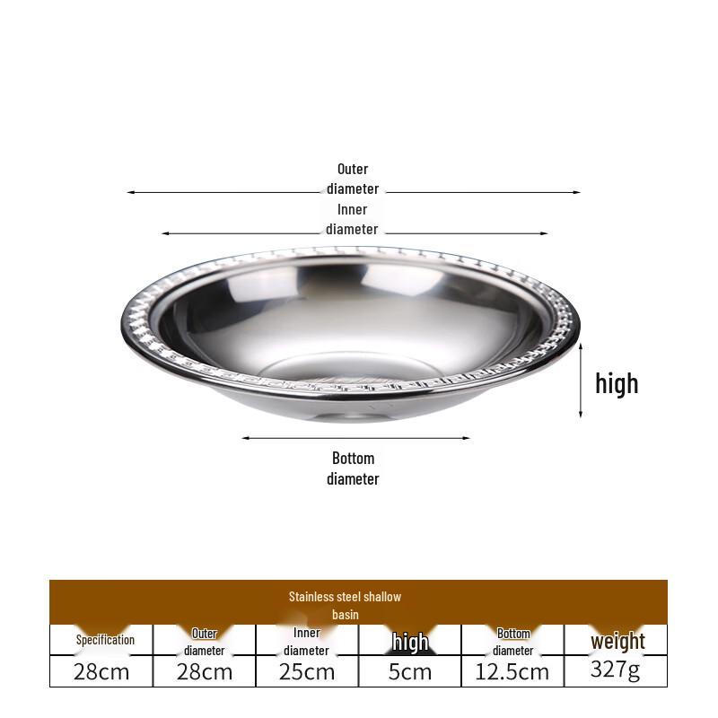 Stainless Steel Shallow Seafood Serving Pot