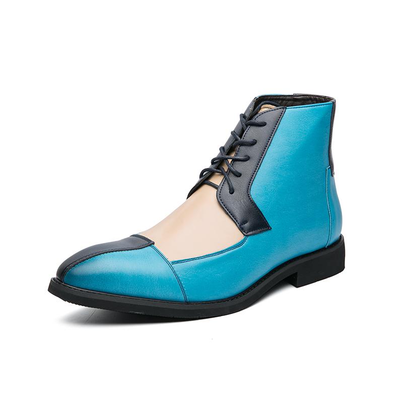 FashionMen's Boots Brand Business Oxfords Men Formal Ankle Boots Patent Leather Men's Dress Shoes Lace-UP Office Wedding Big Size 38-48