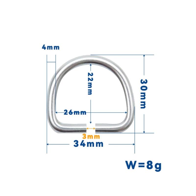 Stainless Steel D Rings Connector Webbing Belts Buckles Replacement Diving Hardware For Swimming Diving And Water Sports