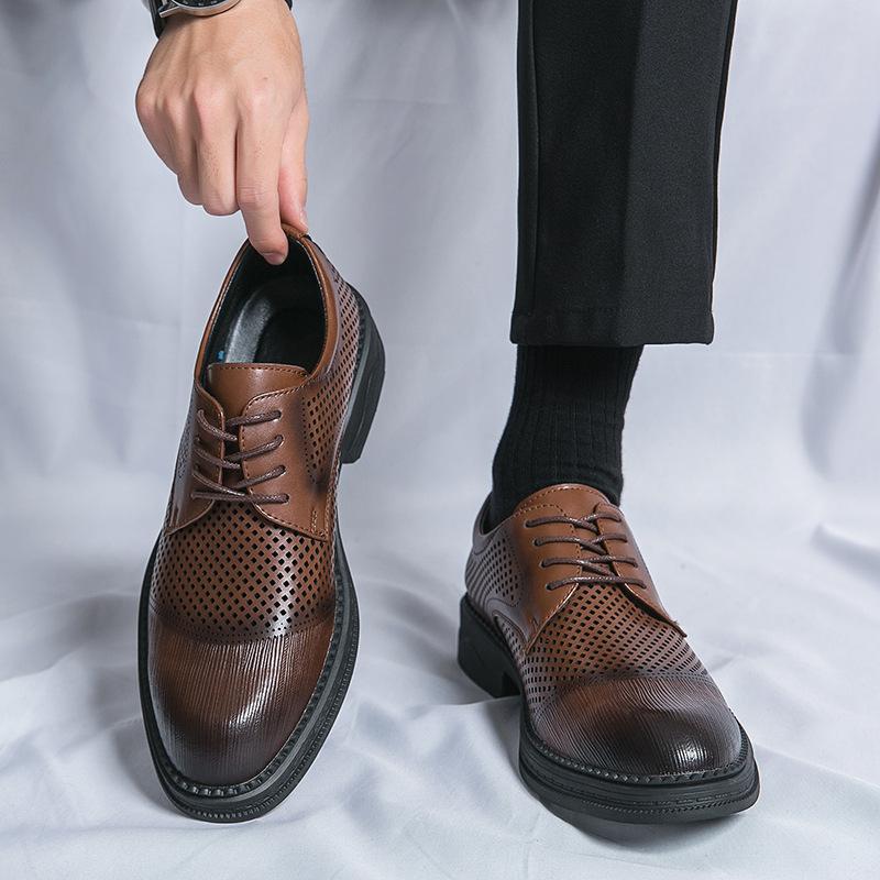 Brock Herrenschuhe Britische Derby Schuhe Erhöht Bräutigam Hochzeit Business Kleid Lässige Lederschuhe Herren Winter