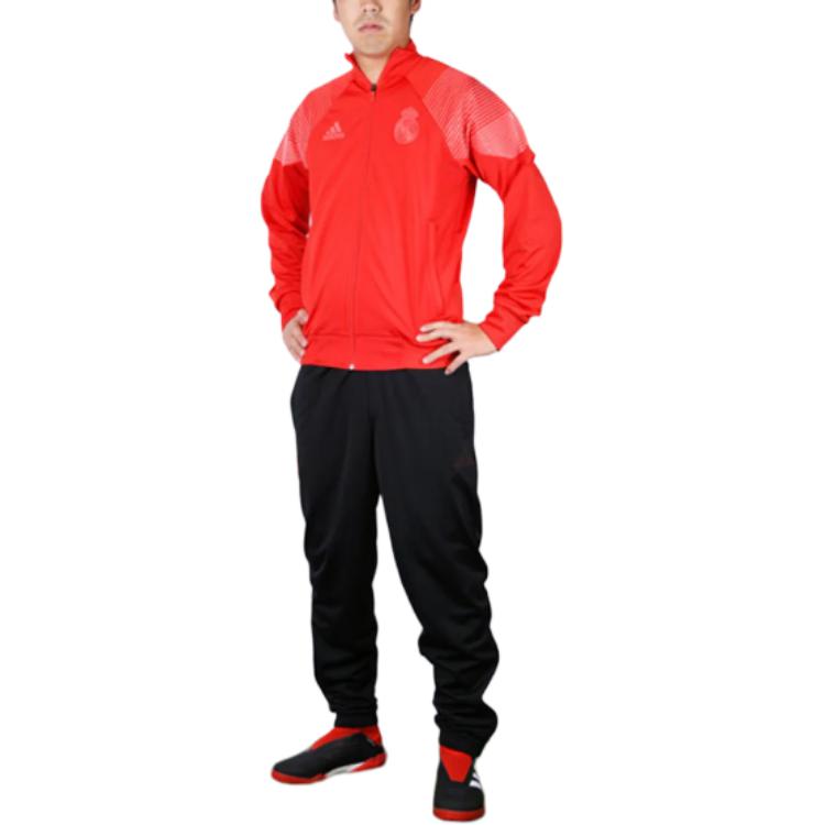 Adidas Striped Logo Print Jacket Men Jacket Red CW8705