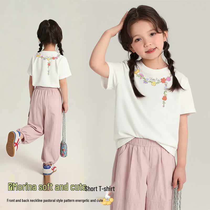 Hello Kitty Girls  Summer Cartoon Print T-Shirt 120