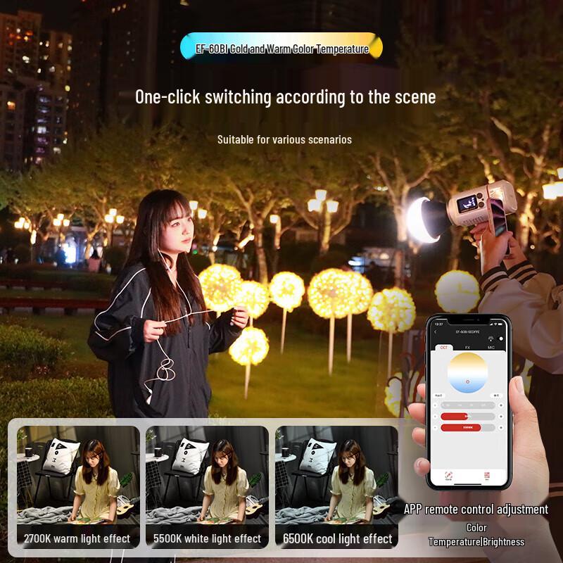 JINBEI EF-60BI 60W Bi-Color LED Video Light Kit