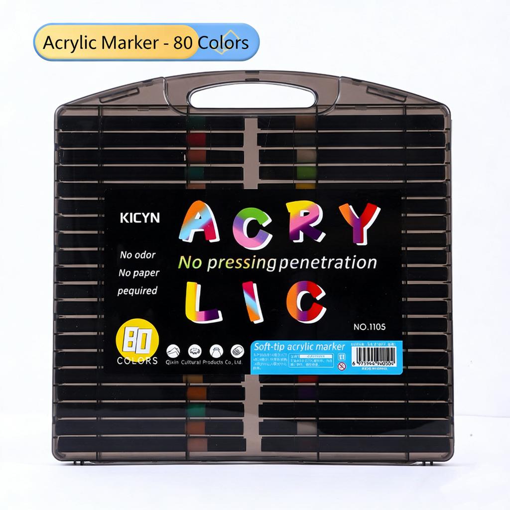 80/60/48/24/12 Colors Acrylic Marker Set for Wood Artists And DIY Enthusiasts Quick Dry Art Supplies for Illustration, Manga