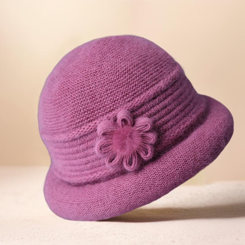 Women's Knitted Wool Hat - Warm, Velvety, and Perfect for Middle-Aged & Elderly
