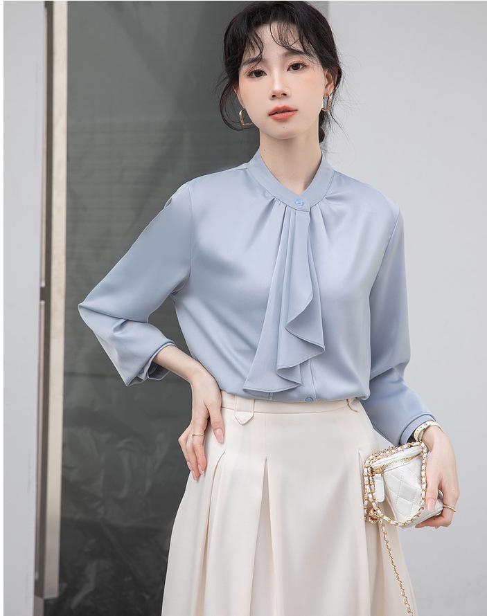 French Elegant Pussy-Bow White Long-Sleeved Shirt - 2025 Spring/Autumn Women's Professional Commuter Wear