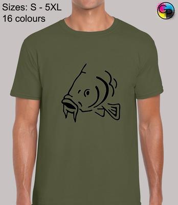 Karp Silhouette Angeln Fischer Normale Passform T-Shirt Top T-Shirt für Männer