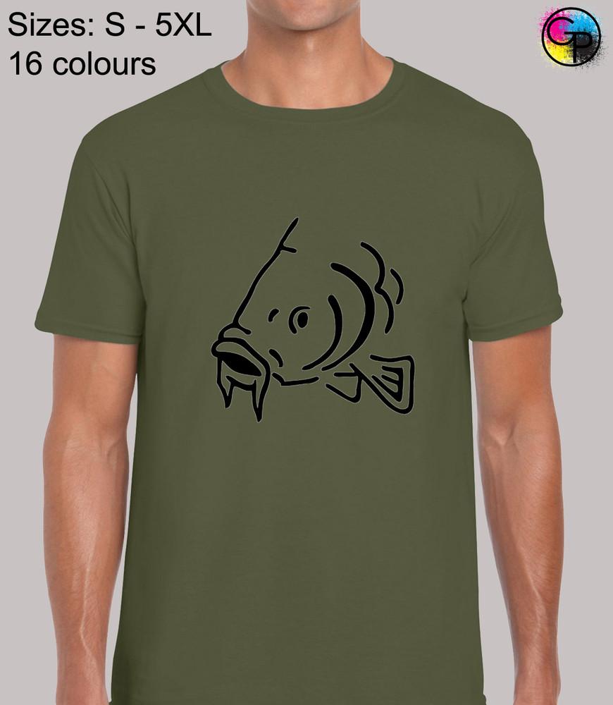 

Carp Silhouette Fishing Fisherman Regular Fit T-Shirt Top TShirt Tee for Men 3XL
