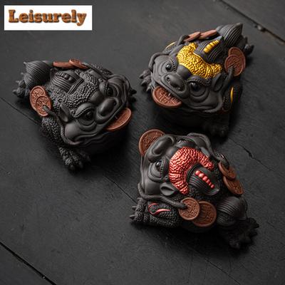 Lila Sand Goldene Kröte Tee Haustier Kleine Ornamente Ziehen Reichtum An Und Können Schlamm Angehoben Werden Personalisierte Tee Spiel Spielzeug Skulptur Handwerk