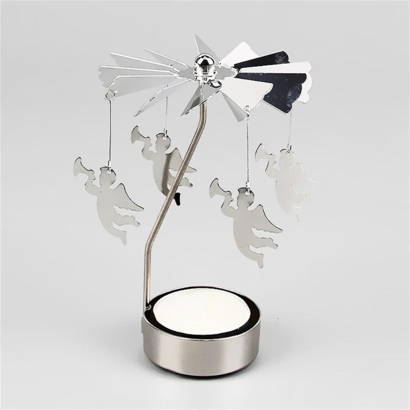 Metal Creative Candle Holder Rotating Candlestick Gift for Women Wife Children