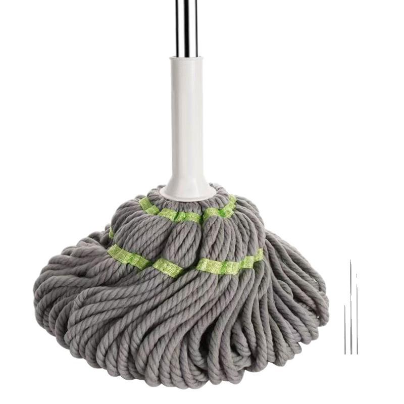 Large Area Hand-Free Lazy Mop with Removable Mop Head for Easy Wringing and One-Wipe Cleaning