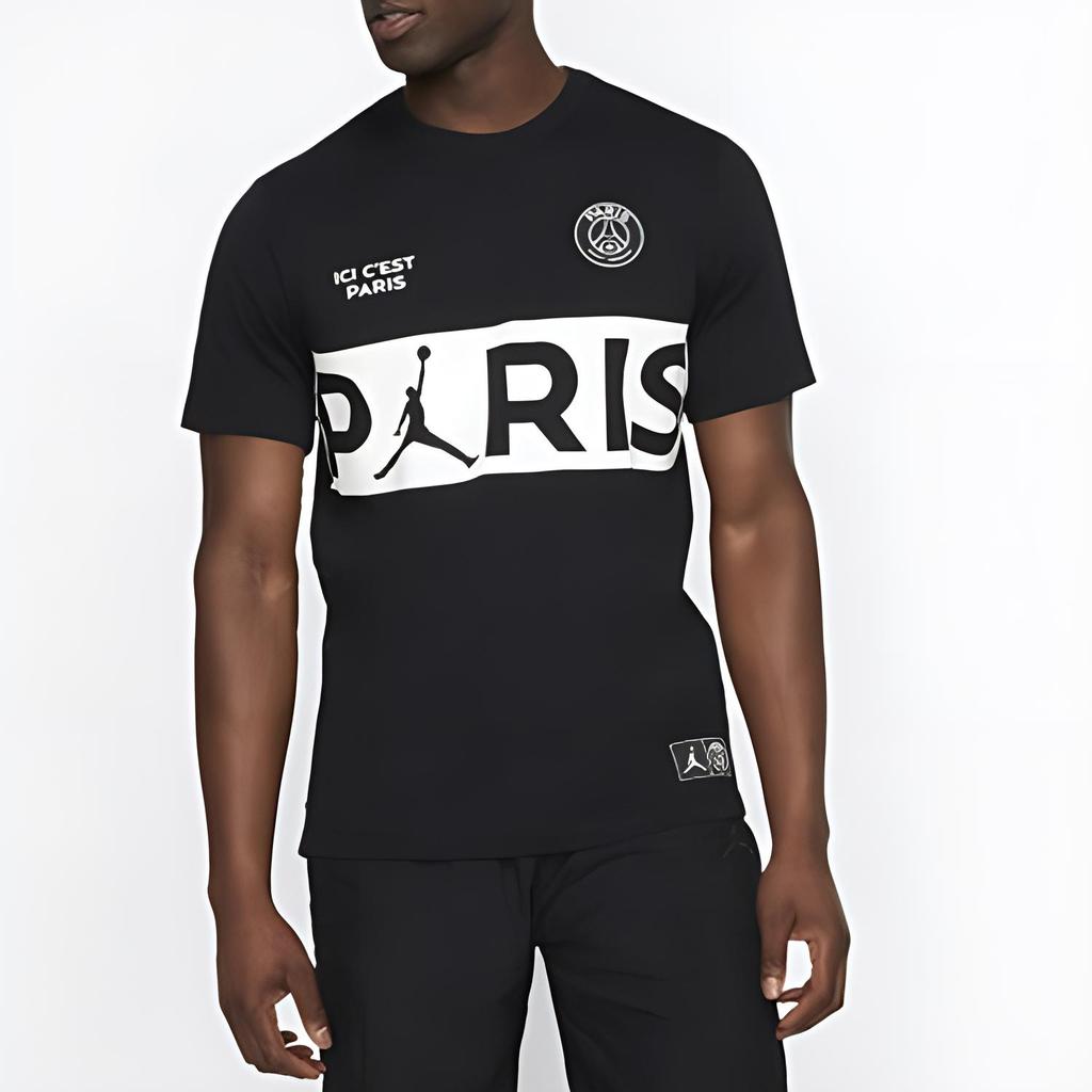 Jordan X PSG Paris Saint-Germain Short Sleeve T-Shirt Men Tops Black BQ8390-010