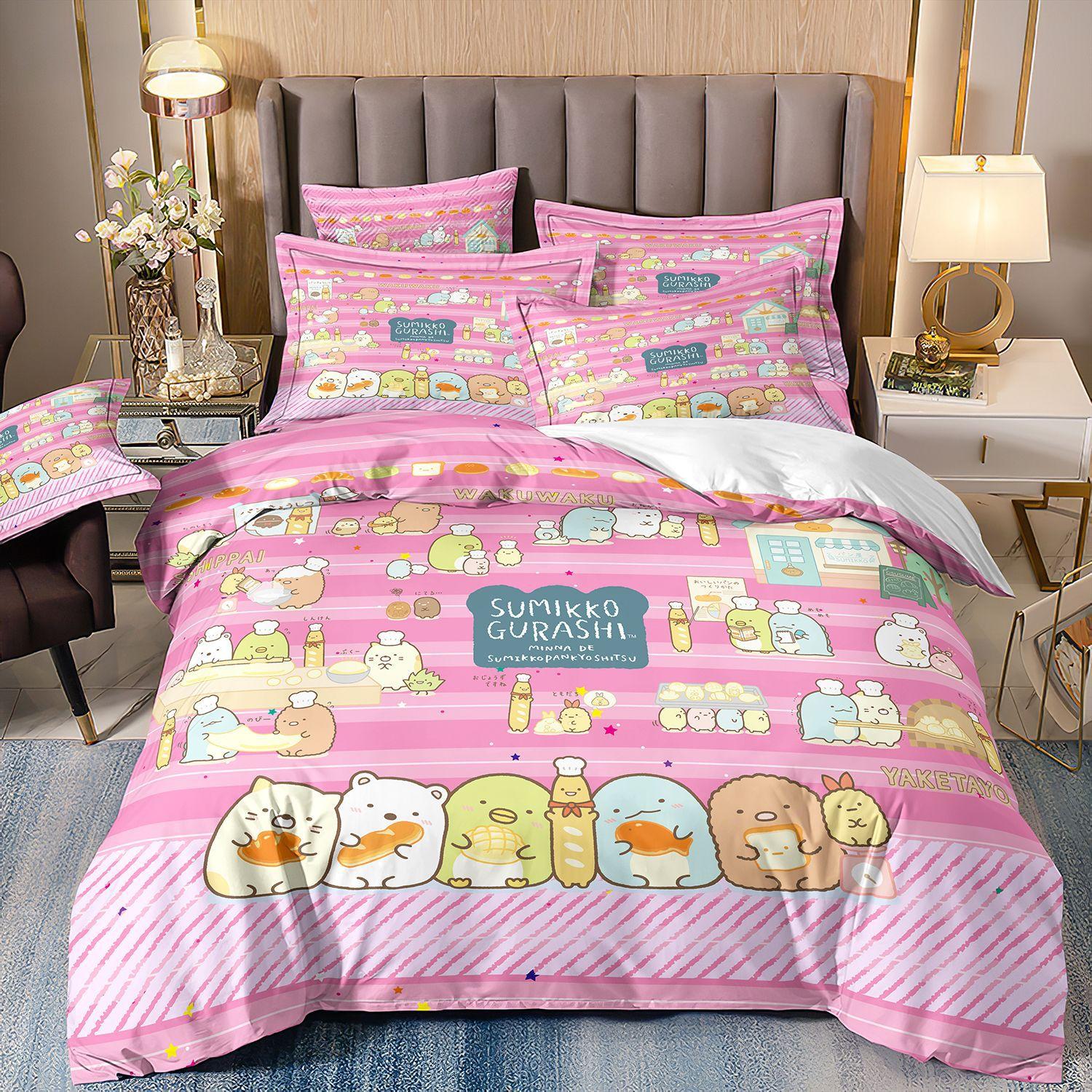 3D Digital Printing Corner Creature Bedding Cartoon Animation Children S Three-Piece Set cover 70 * 133 and 50 * 75 * 1