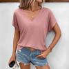 Kurzärmeliges Damen-T-ShirtV-Ausschnitt Lässiges Sommeroberteil,dünn und Modisch Vielseitig