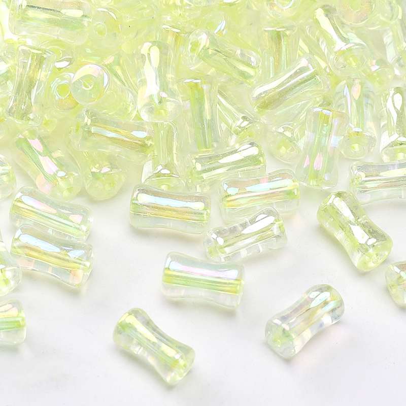 4x8mm Shiny Transparent Bamboo Beads Glass Cylindrical Beads Can Be Used For DIY Jewelry Making Necklace Bracelet